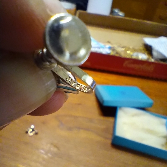 Vintage Silver Pell Brooch With Rhinestones & Jay Flex Silver Screw-On E… - Picture 7 of 8